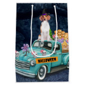 Beagle Dog Halloween Truck Scary Night Medium Cadeauzakje (Achterkant)