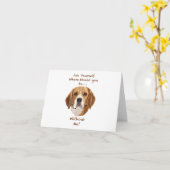 Beagle Dog Hand getekende digitale kunst Schattig Kaart (Gele Bloem)