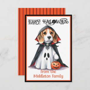 Beagle Dog Happy Halloween Notitiekaartje