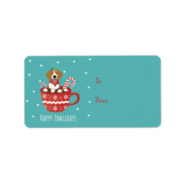 Beagle Dog Happy Pawlidays Etiket