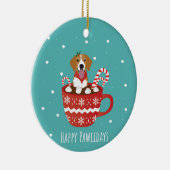 Beagle Dog Happy Pawlidays Keramisch Ornament (Rechts)