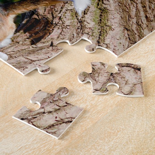 Beagle Dog Howling op Log Puzzle Legpuzzel (Zijkant)