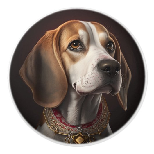 Beagle Dog Huisdieren Keramische Knop (Voorkant)