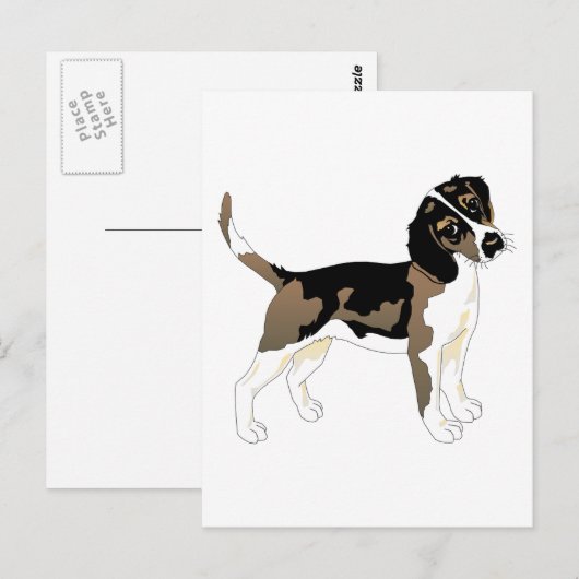 Beagle Dog Huisdieren Vrede Liefde Briefkaart (Voorkant / Achterkant)