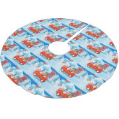 Beagle Dog in kerstcadeauwagen Kerstboom Rok (Gekanteld)