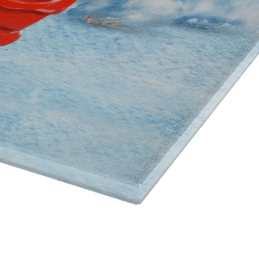 Beagle Dog in kerstcadeauwagen Snijplank (Hoek)