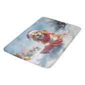 Beagle Dog in Sledge Laat het Sneeuw Kerstmis Badmat (Gekanteld)