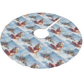 Beagle Dog in Sledge Laat het Sneeuw Kerstmis Kerstboom Rok (Gekanteld)