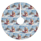 Beagle Dog in Sledge Laat het Sneeuw Kerstmis Kerstboom Rok (Voorkant)