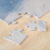 Beagle Dog in Sledge Laat het Sneeuw Kerstmis Legpuzzel (Zijkant)