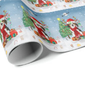Beagle Dog in sneeuw met kerstcadeaus Cadeaupapier (Rol Hoek)