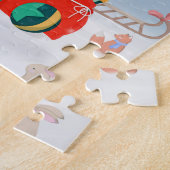 Beagle Dog in sneeuw met kerstcadeaus Legpuzzel (Zijkant)