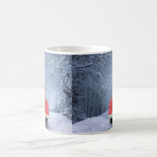 Beagle Dog in sneeuw, met kersttruck Koffiemok (Center)