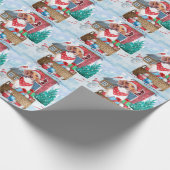 Beagle Dog in sneeuwkersthondenhuis Cadeaupapier (Hoek)