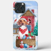 Beagle Dog in sneeuwkersthondenhuis Case-Mate iPhone Case (Achterkant)