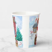 Beagle Dog in sneeuwkersthondenhuis Papieren Bekers (Links)