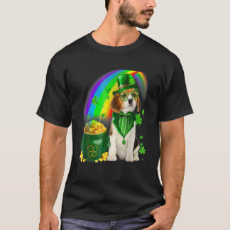 Beagle Dog Irish Leprechaun Saint Patrick Day T-shirt