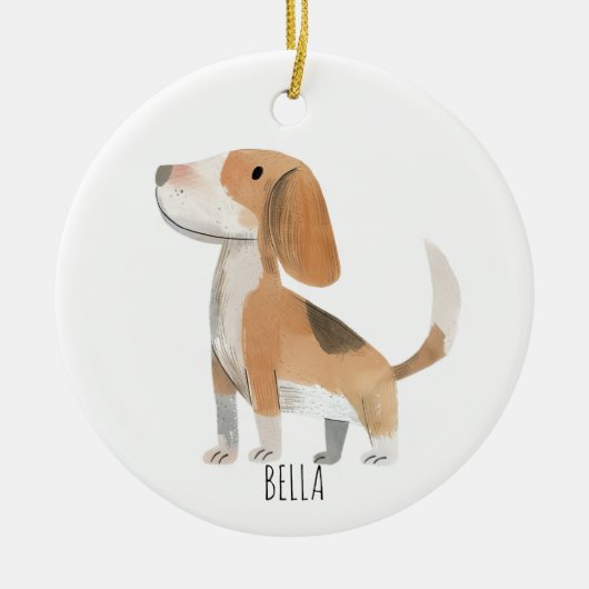 Beagle Dog Keramisch Ornament (Voorkant)