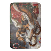 Beagle Dog Kerstfeest Badmat (Voorkant Verticaal)