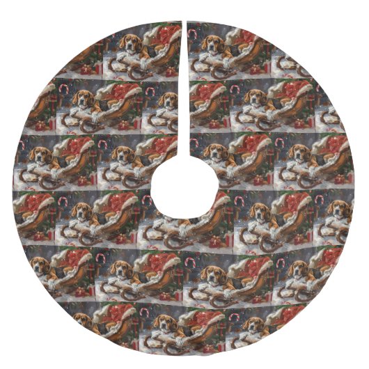 Beagle Dog Kerstfeest Kerstboom Rok (Voorkant)