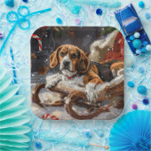 Beagle Dog Kerstfeest Papieren Bordje (Feest)