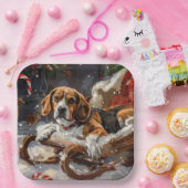 Beagle Dog Kerstfeest Papieren Bordje (Feest)