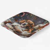 Beagle Dog Kerstfeest Papieren Bordje (Gebogen)