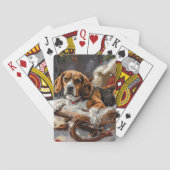 Beagle Dog Kerstfeest Pokerkaarten (Achterkant)