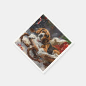 Beagle Dog Kerstfeest Servet (Hoek)