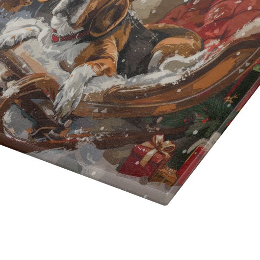 Beagle Dog Kerstfeest Snijplank (Hoek)