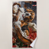 Beagle Dog Kerstfeest Strandlaken (Voorkant)