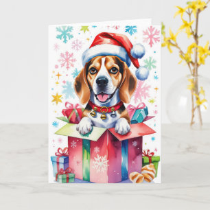 Beagle Dog Kerstgroet Kaart