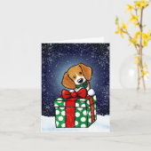 Beagle Dog-kerstkaart Kaart (Gele Bloem)