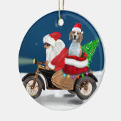Beagle Dog kerstkerstkerstman Keramisch Ornament (Links)