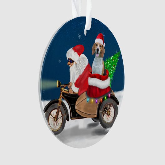 Beagle Dog kerstkerstkerstman Ornament (voorkant)