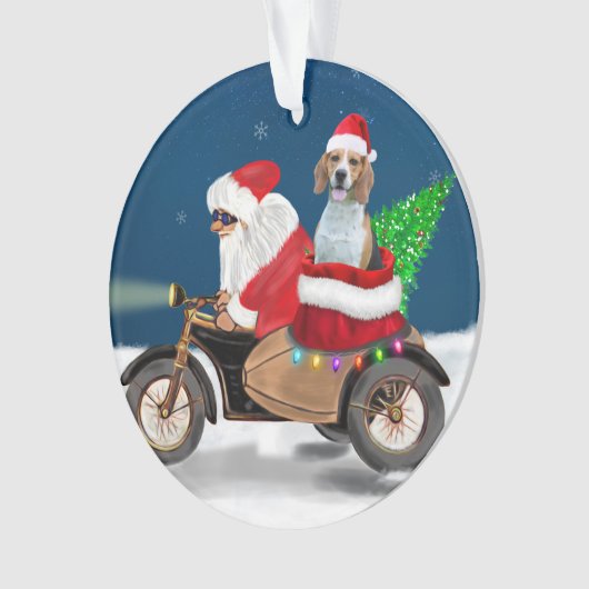Beagle Dog kerstkerstkerstman Ornament (voorkant)