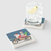 Beagle Dog kerstkerstkerstman Stenen Onderzetter (Zijkant)