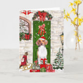 Beagle Dog Kerstmis Kaart (Gele Bloem)