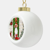 Beagle Dog Kerstmis Keramische Bal Ornament (Rechts)