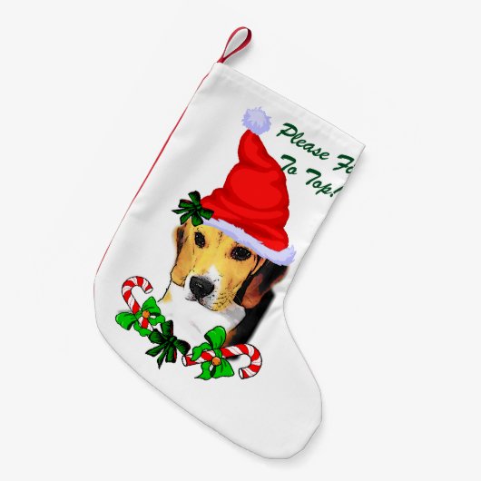 Beagle Dog Kerstmis Kleine Kerstsok (Voorkant (Hangend))