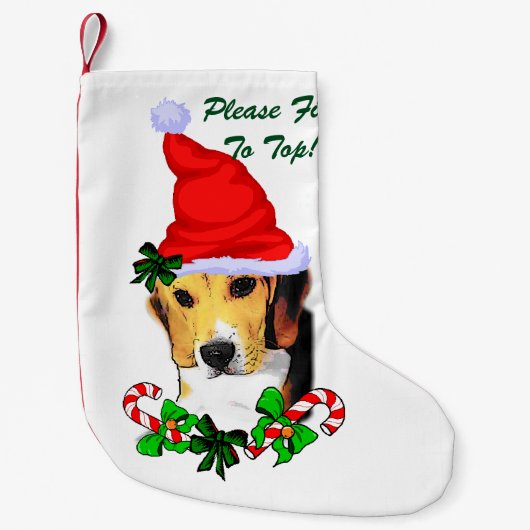 Beagle Dog Kerstmis Kleine Kerstsok (Voorkant)