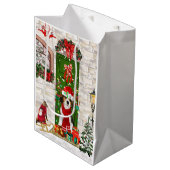 Beagle Dog Kerstmis Medium Cadeauzakje (Voorkant Gekanteld)