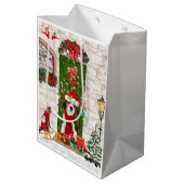 Beagle Dog Kerstmis Medium Cadeauzakje (Achterkant Gekanteld)
