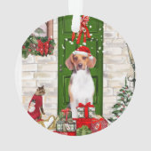 Beagle Dog Kerstmis Ornament (achterkant)