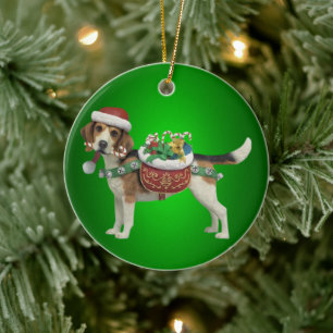 Beagle Dog-kerstversiering Keramisch Ornament