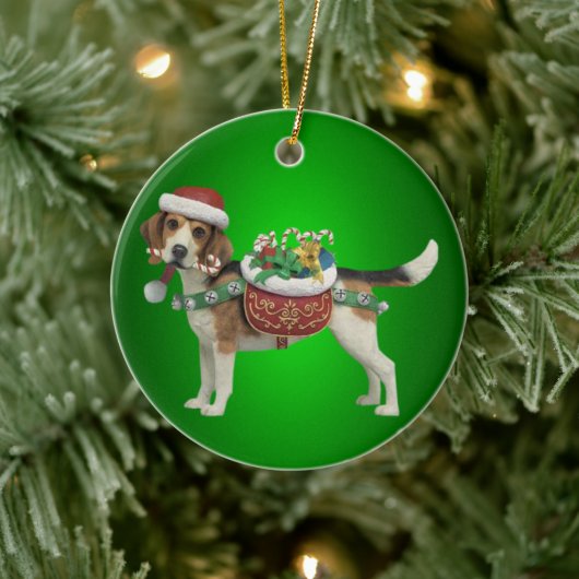 Beagle Dog-kerstversiering Keramisch Ornament (Boom)