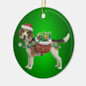 Beagle Dog-kerstversiering Keramisch Ornament (Links)