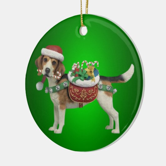 Beagle Dog-kerstversiering Keramisch Ornament (Links)