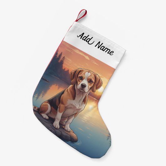 Beagle dog kleine kerstsok (Voorkant (Hangend))