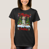 Beagle Dog Lights-kerstboom Kerstmis T-shirt (Voorkant)
